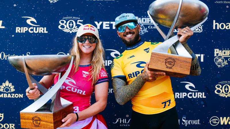Filipe Toledo y Caroline Marks campeones del mundo 2023
